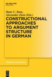 book Constructional Approaches to Syntactic Structures in German