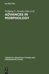 book Advances in Morphology