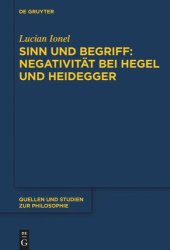 book Sinn und Begriff: Negativität bei Hegel und Heidegger