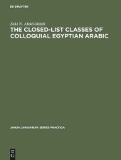 book The Closed-List Classes of Colloquial Egyptian Arabic