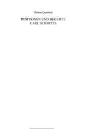 book Positionen und Begriffe Carl Schmitts