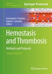 book Hemostasis and Thrombosis: Methods and Protocols