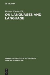 book On Languages and Language: The Presidential Adresses of the 1991 Meeting of the Societas Linguistica Europaea