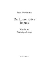 book Der konservative Impuls. Wandel als Verlusterfahrung