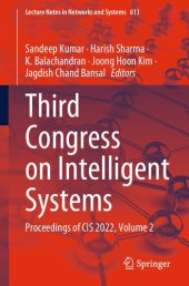 book Third Congress on Intelligent Systems: Proceedings of CIS 2022, Volume 2