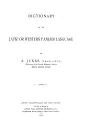 book A Dictionary of the Jatki or Western Panjabi (Saraiki) Language