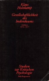 book Gesellschaftlichkeit des Individuums: Aufsätze 1974-1977