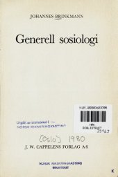 book Generell sosiologi