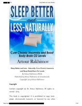 book Sleep Better and Less - Naturally: Cure Chronic Insomnia and Boost Body-Brain O2 Levels