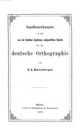 book Randbemerkungen zu den von der Berliner Konferenz aufgestellten Regeln für die deutsche Orthographie