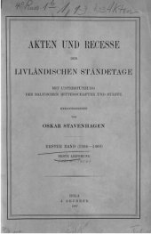 book Akten und Recesse der livländischen Ständetage (1304 - 1460)