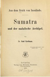 book Aus dem Reich von Insulinde. Sumatra und der Malaiische rchipel