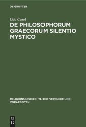 book De Philosophorum Graecorum Silentio Mystico