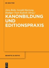 book Kanonbildung und Editionspraxis