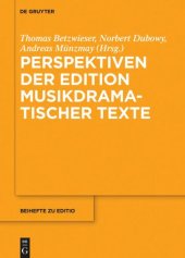 book Perspektiven der Edition musikdramatischer Texte