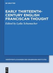 book Early Thirteenth-Century English Franciscan Thought