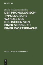 book Der phonologisch-typologische Wandel des Deutschen von einer Silben- zu einer Wortsprache