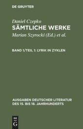 book Sämtliche Werke: Band 1/Teil 1 Lyrik in Zyklen