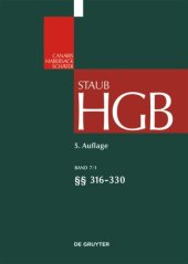 book Handelsgesetzbuch: Band 7/1 §§ 316-330