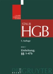 book Handelsgesetzbuch: Band 1 Einleitung; §§ 1-47b