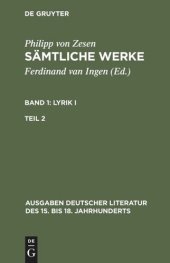 book Sämtliche Werke: Band 1/2 Lyrik I. Zweiter Teil