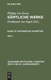 book Sämtliche Werke: Band 15/1 Historische Schriften. Erster Teil