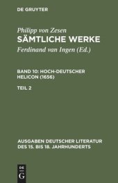 book Sämtliche Werke: Band 10/2 Deutscher Helikon. Zweiter Teil