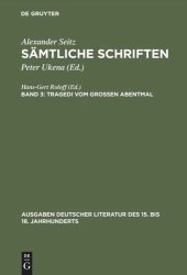 book Sämtliche Schriften: Band 3 Tragedi vom Großen Abentmal