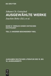 book Ausgewählte Werke: Teil 2 Versuch einer Critischen Dichtkunst. Anderer Besonderer Theil