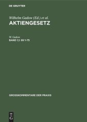 book Aktiengesetz: Band 1,1 §§ 1–75