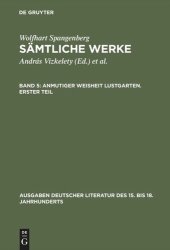 book Sämtliche Werke: Band 5 Anmutiger Weisheit Lustgarten. Erster Teil