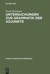 book Untersuchungen zur Grammatik der Adjunkte