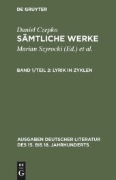 book Sämtliche Werke: Band 1/Teil 2 Lyrik in Zyklen