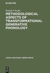 book Methodological Aspects of Transformational Generative Phonology