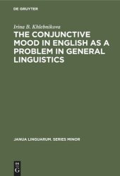 book The Conjunctive Mood in English as a Problem in General Linguistics