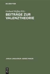 book Beiträge zur Valenztheorie