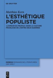 book L’esthétique populiste: « L’Amour du peuple » dans la culture française de l’entre-deux-guerres