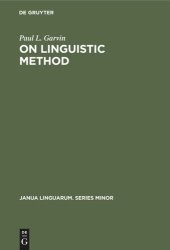 book On Linguistic Method: Selected Papers