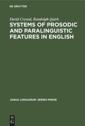 book Systems of Prosodic and Paralinguistic Features in English