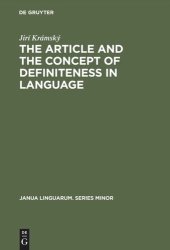 book The Article and the Concept of Definiteness in Language