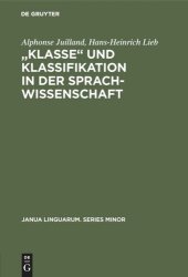 book „Klasse‟ und Klassifikation in der Sprachwissenschaft