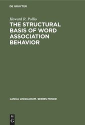 book The structural basis of word association behavior