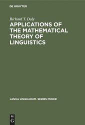 book Applications of the Mathematical Theory of Linguistics