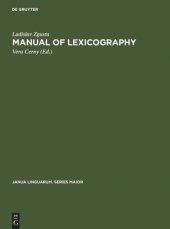 book Manual of lexicography