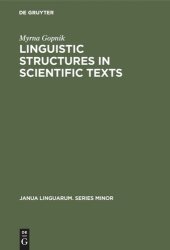 book Linguistic Structures in Scientific Texts