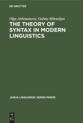 book The Theory of Syntax in Modern Linguistics