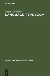 book Language Typology: A Historical and Analytic Overview