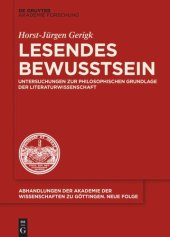 book Lesendes Bewusstsein: Untersuchungen zur philosophischen Grundlage der Literaturwissenschaft