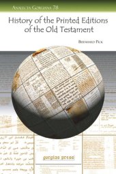 book History of the Printed Editions of the Old Testament