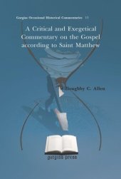 book A Critical and Exegetical Commentary on the Gospel according to Saint Matthew